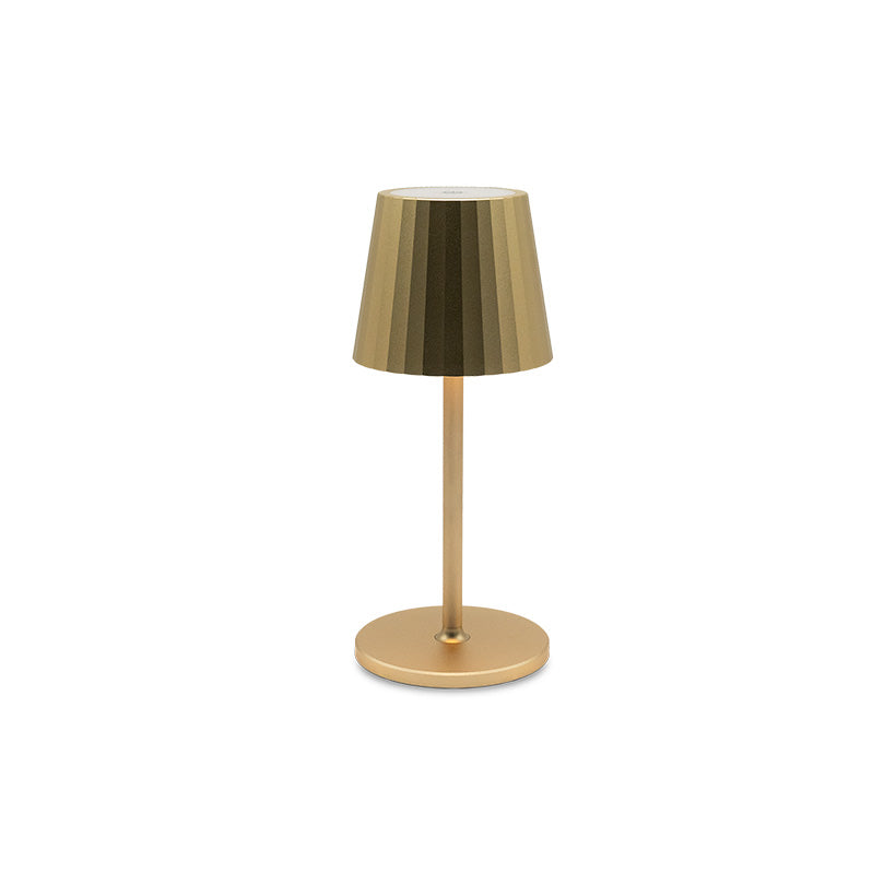 Modern Pleated LED Lamp Gold Small