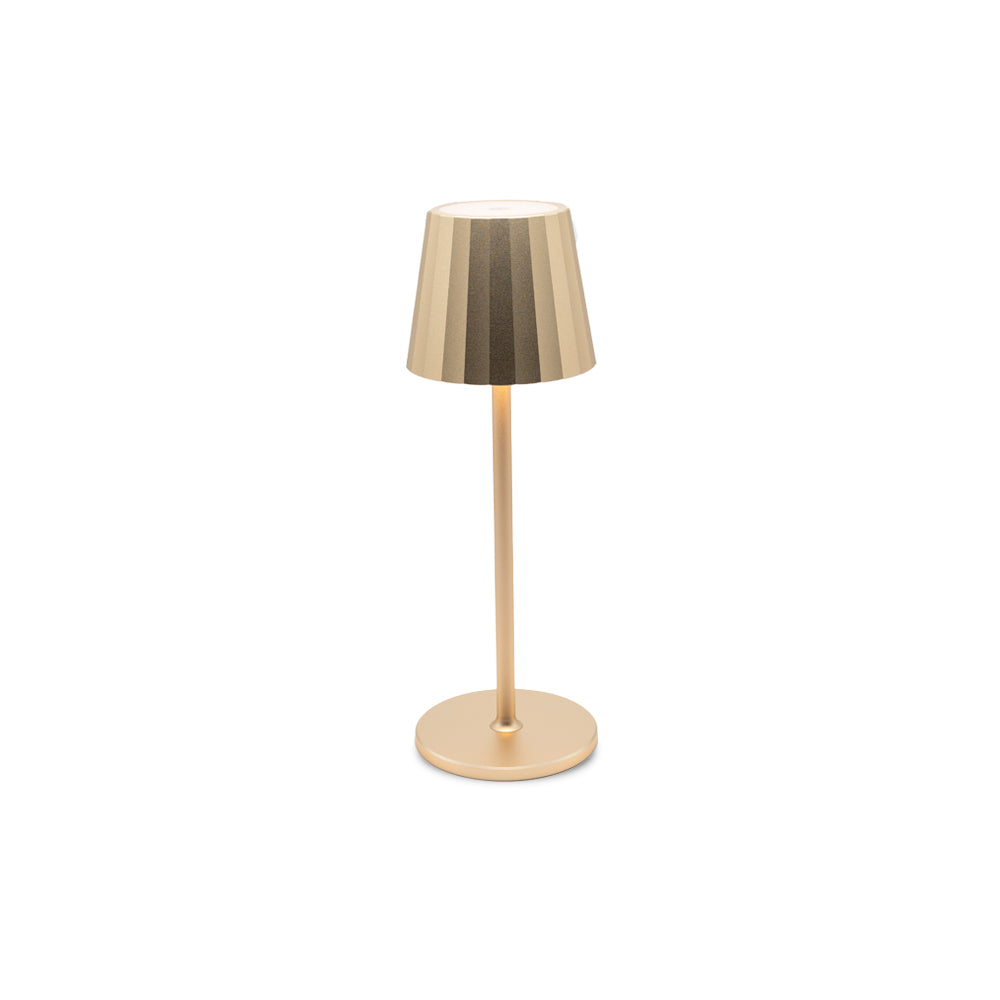 Modern Pleated LED Lamp Gold Large