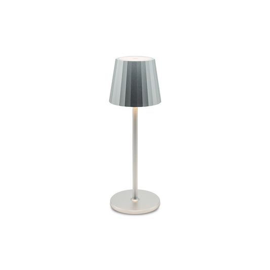 Modern Pleated LED Lamp Silver Large