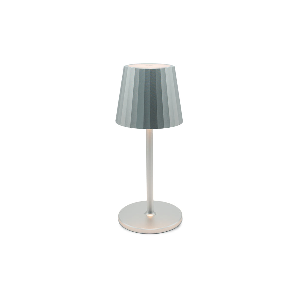 Modern Pleated LED Lamp Silver Small