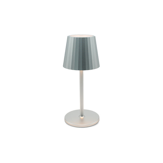 Modern Pleated LED Lamp Silver Small